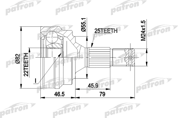 Jeu de joints, arbre de transmission PATRON PCV1015