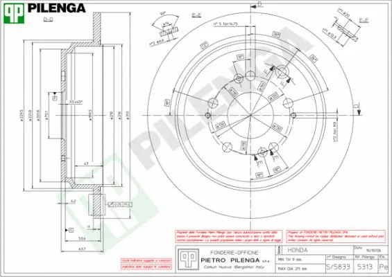 Disque de frein PILENGA 5313