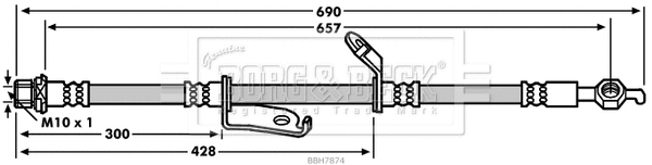 Flexible de frein BORG & BECK BBH7874