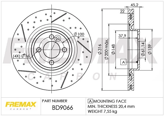 Disque de frein FREMAX BD-9066