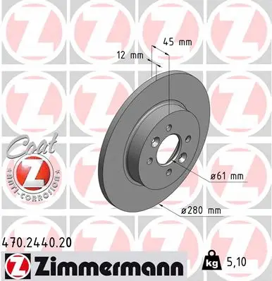 Disque de frein ZIMMERMANN 470.2440.20