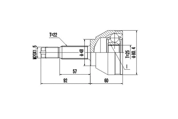 Jeu de joints, arbre de transmission DYNAMATRIX DCV817006