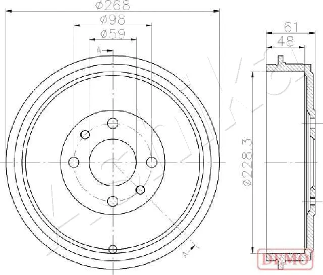 Tambour de frein ASHIKA 56-00-0613C