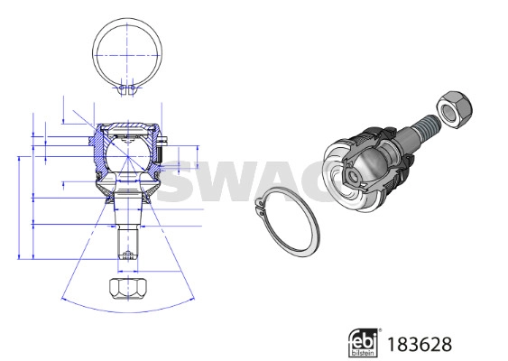 Rotule de suspension SWAG 33 10 9682