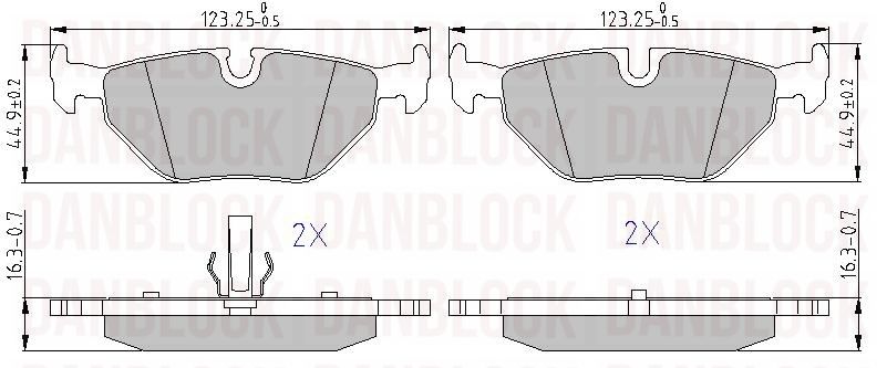 Kit de plaquettes de frein, frein à disque DANBLOCK DB 510349