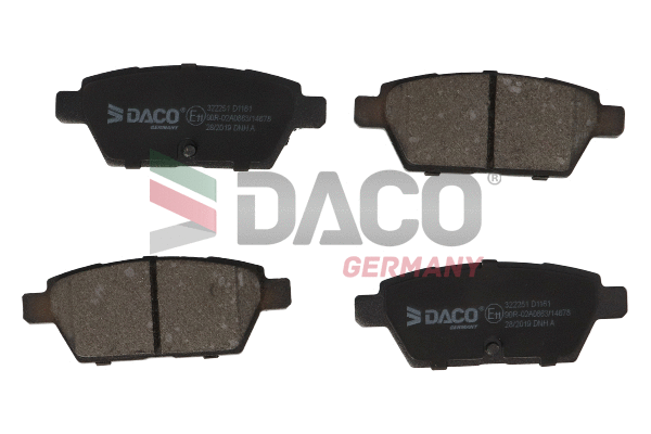 Kit de plaquettes de frein, frein à disque DACO Germany 322251