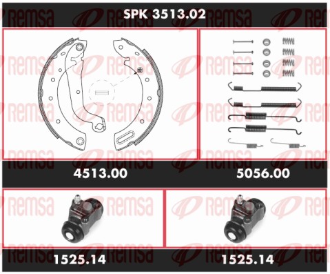 Kit de freins, freins à tambours REMSA SPK 3513.02
