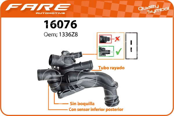 Thermostat, liquide de refroidissement FARE-RCH 16076
