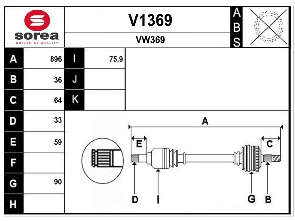 Arbre de transmission SNRA V1369