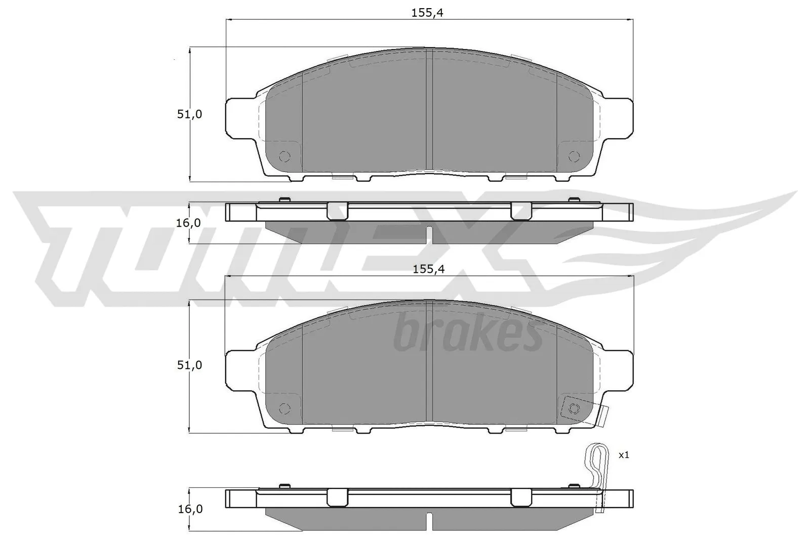 Kit de plaquettes de frein, frein à disque TOMEX Brakes TX 19-31
