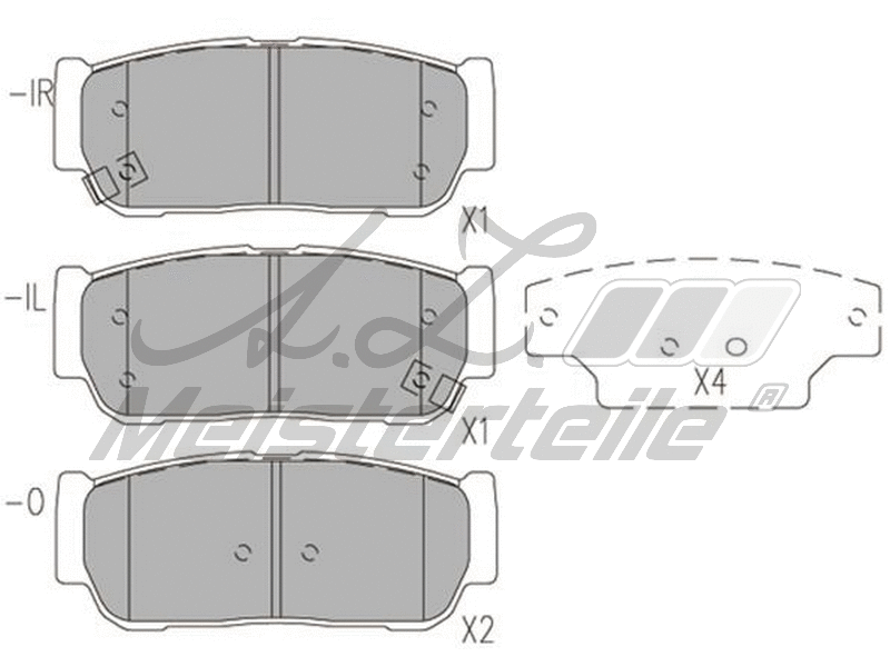Kit de plaquettes de frein, frein à disque A.Z. Meisterteile AZMT-44-022-2301