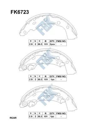 Jeu de mâchoires de frein FBK FK6723