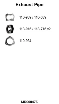 Tuyau d'échappement FA1 MD000475