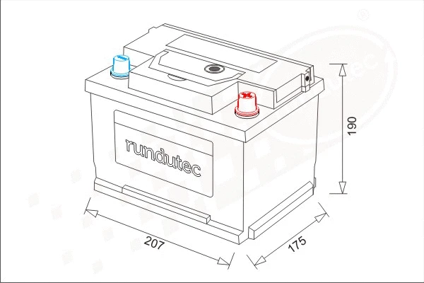 Batterie de démarrage rundutec GmbH RNU045RHN