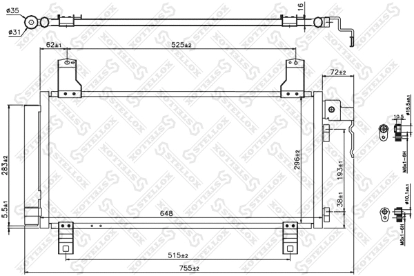 Condenseur, climatisation STELLOX 10-45119-SX