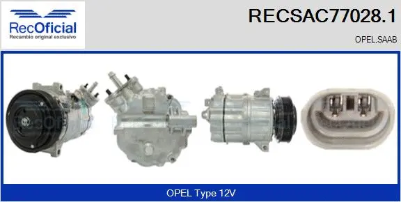 Compresseur, climatisation RECOFICIAL RECSAC77028.1