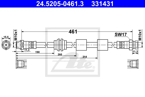 Flexible de frein ATE-APAC 24.5205-0461.3