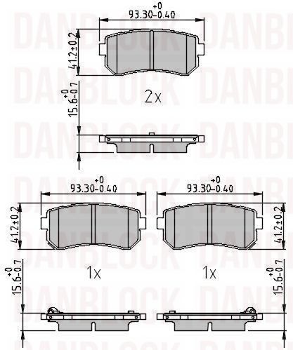 Kit de plaquettes de frein, frein à disque DANBLOCK DB 511392