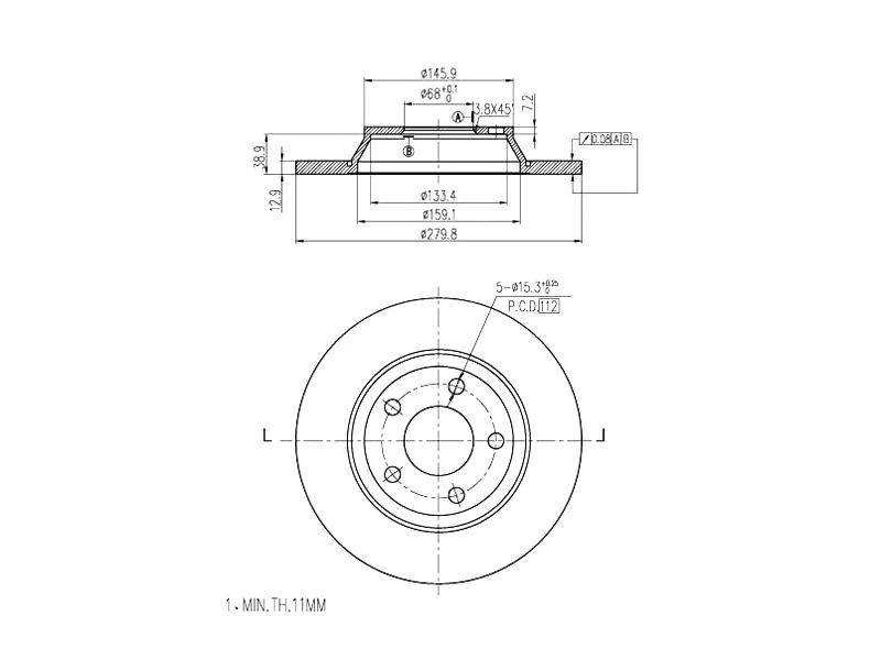 Disque de frein A.Z. Meisterteile AZMT-44-024-1489