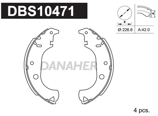 Jeu de mâchoires de frein DANAHER DBS10471