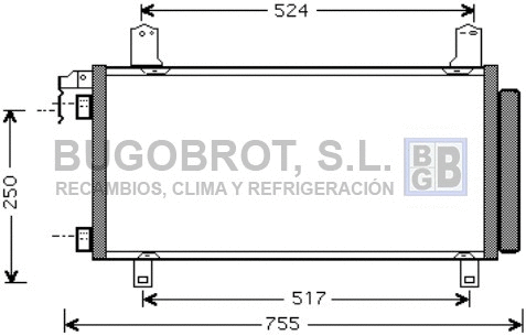 Condenseur, climatisation BUGOBROT 62-MZ5158