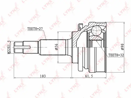 Jeu de joints, arbre de transmission LYNXAUTO CO-5720