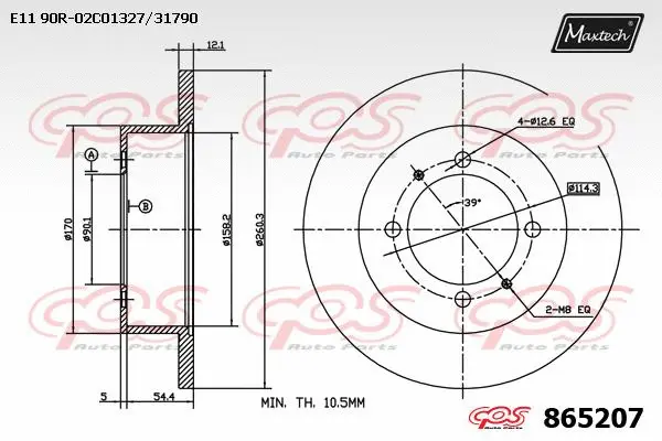 Disque de frein MAXTECH 865207