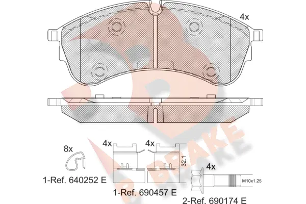 Kit de plaquettes de frein, frein à disque R BRAKE RB2283