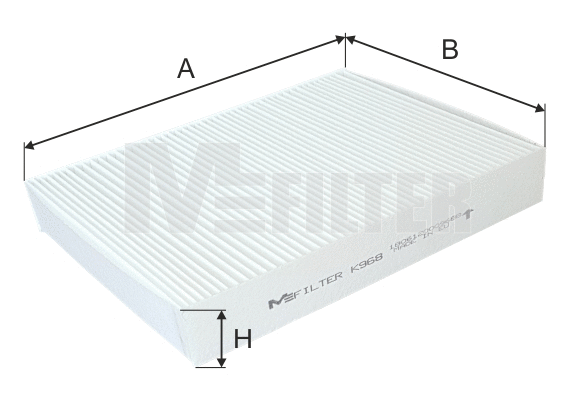 Filtre, air de l'habitacle MFILTER K 968