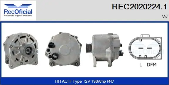 Alternateur RECOFICIAL REC2020224.1