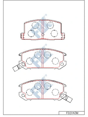 Kit de plaquettes de frein, frein à disque FBK FD2043M
