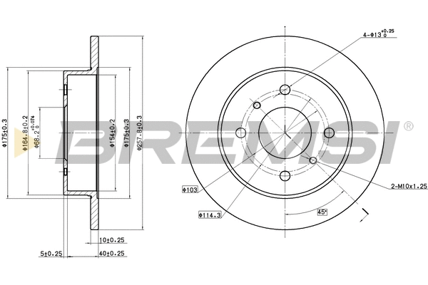 Disque de frein BREMSI CD6267S