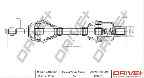 Arbre de transmission Dr!ve+ DP2110.10.0182