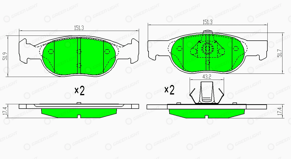 Kit de plaquettes de frein, frein à disque Automotive Adriado GLBP0311