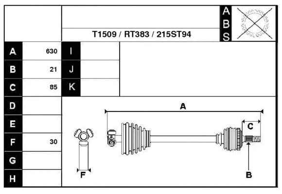 Arbre de transmission Technika 38215