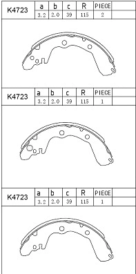 Jeu de mâchoires de frein ASIMCO K4723