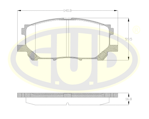 Kit de plaquettes de frein, frein à disque G.U.D. GBP103900