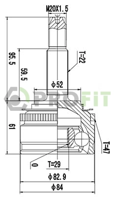 Jeu de joints, arbre de transmission PROFIT 2710-2650