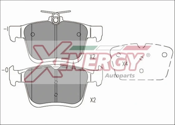 Kit de plaquettes de frein, frein à disque AP XENERGY X41162