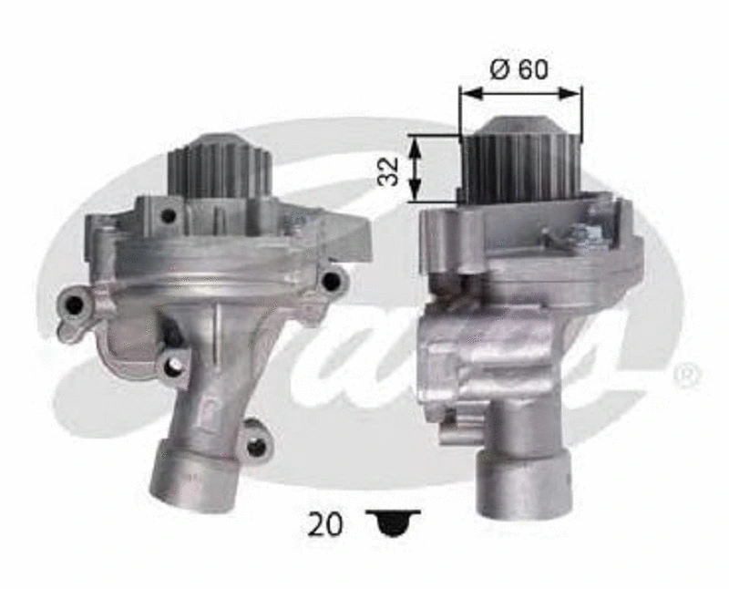 Pompe à eau, refroidissement du moteur GATES-BR WP0080