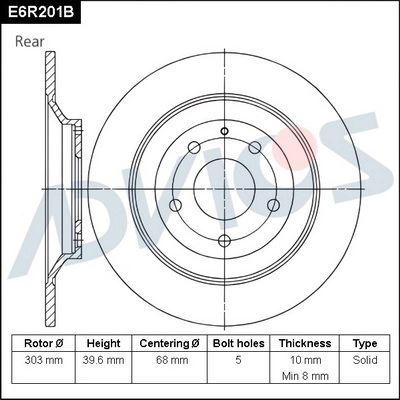 Disque de frein ADVICS E6R201B