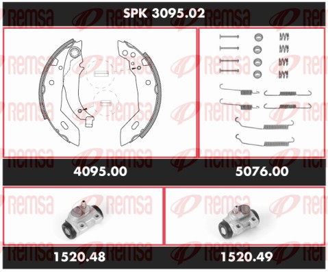Kit de freins, freins à tambours REMSA SPK 3095.02
