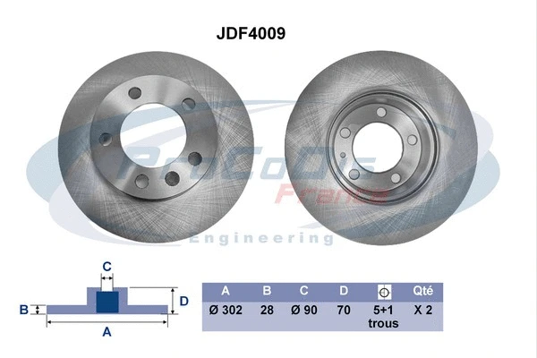 Disque de frein PROCODIS FRANCE JDF4009
