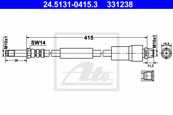 Flexible de frein ATE-APAC 24.5131-0415.3