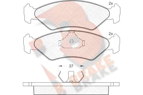 Kit de plaquettes de frein, frein à disque R BRAKE RB0776