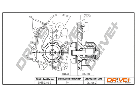 Pompe à eau, refroidissement du moteur Dr!ve+ DP2310.10.013