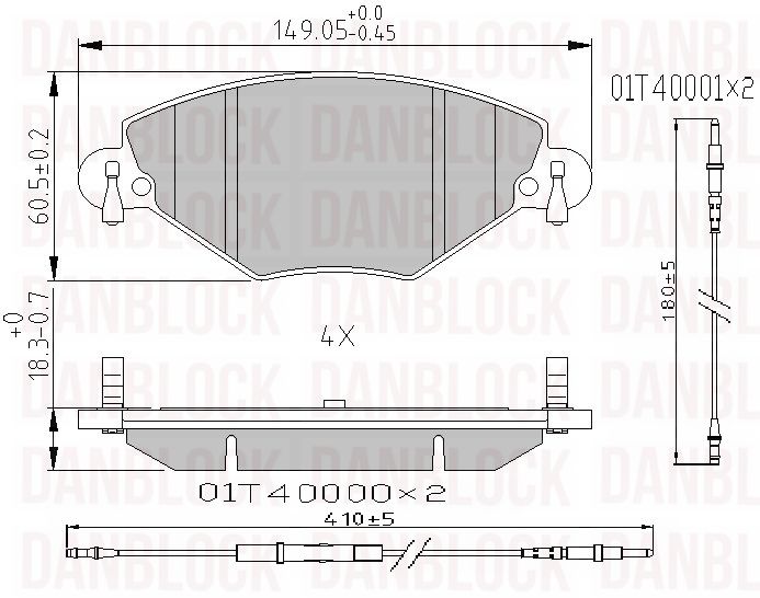 Kit de plaquettes de frein, frein à disque DANBLOCK DB 510447