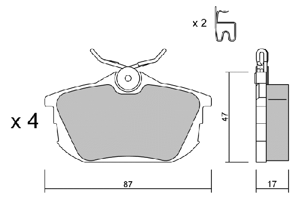 Kit de plaquettes de frein, frein à disque AISIN BPSM-2001