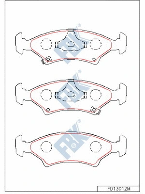 Kit de plaquettes de frein, frein à disque FBK FD13012M