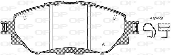 Kit de plaquettes de frein, frein à disque OPEN PARTS BPA1671.04